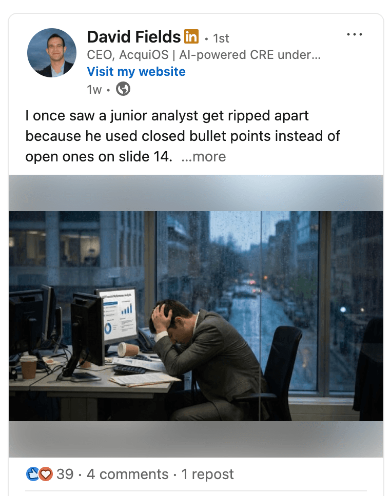 Founder POV LinkedIn post
