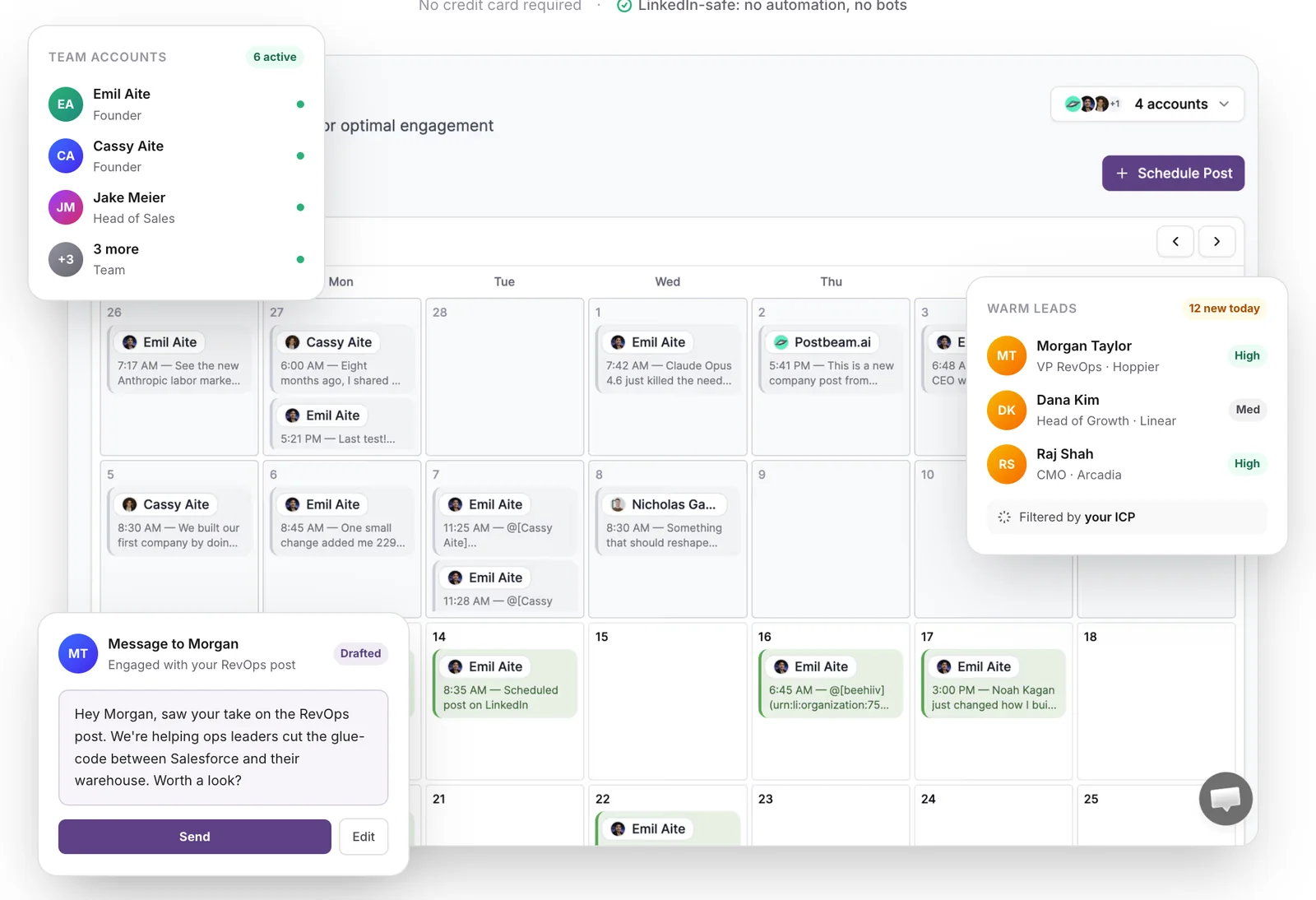 Postbeam employee advocacy dashboard