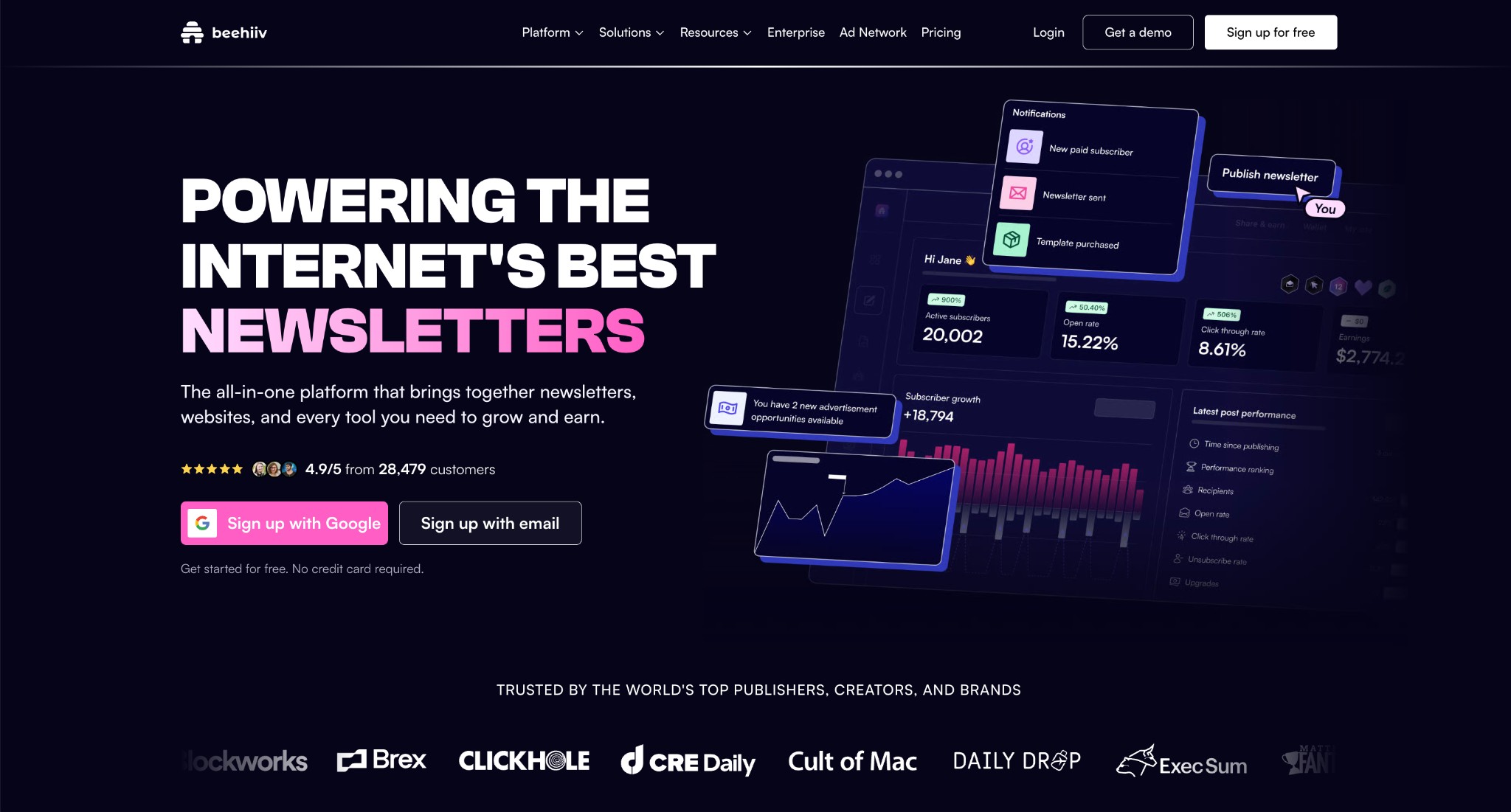 Beehiiv website 2026 — Powering the Internet's Best Newsletters